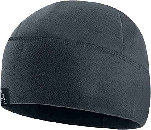 Temple Tape Taktische Unisex-Fleece-Armbanduhr, Beanie, Totenkopfmütze, Fleece-Mütze – Herren und Damen, Graphitgrau, Einheitsgröße