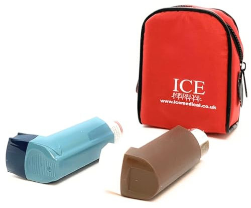 ICE Medical Asthma Inhaler Medication Bag - Small (Red)