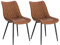 WOLTU Esszimmerstühle 2er Set, Küchenstühle, Wohnzimmerstühle, Polsterstühle mit Rückenlehne, für Esszimmer, Küche, Wohnzimmer, Büro, Sitzfläche aus Kunstleder, Metallbeine, Hellbraun BH210hbr-2