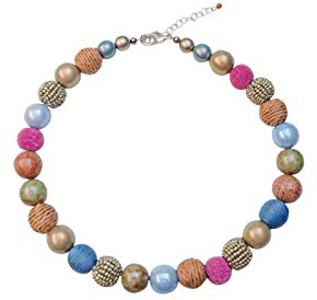 Feliss Handmade: Ketten aus Perlen, Halskette Damen. Statement Kette 45 cm lang in Boho Style. Choker Halsband, aesthetic Necklace Schmuck. Beads Perlenkette für Frauen in bunt mit Glasperlen