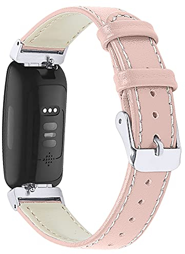 AISPORTS Kompatibel mit Fitbit Inspire/Inspire HR Armband Leder für Damen Herren, Weiches Schlankes Atmungsaktives Sportarmband, Ersatzarmband für Fitbit Inspire/Inspire HR/Ace 2 Fitness Tracker