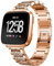 AISPORTS Compatible con Fitbit Versa 2 Correa para Mujer, Crystal Bling Glitter Diamonds Rhinestones Joyas Pulsera de Metal Pulsera Correa de Repuesto para Fitbit Versa 2/Versa/Versa Lite Smart Watch