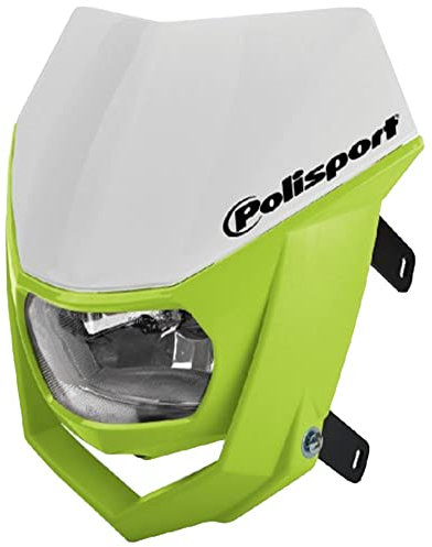 Polisport 8657400042 - HALO-Scheinwerfer aus Polypropylen mit Halogenlampe, kompatibel mit allen Motocross-/Enduro-Modellen in Farbe weiß/gelb fluor