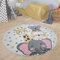 Paco Home Kinderteppich Kinderzimmer Moderne Pastell Farben, Niedliche Motive, 3D Effekt, Grösse:120 cm Rund, Farbe:Creme 4