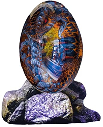 Kuashidai Lava-Drachen-Ei mit Display-Basis – Traum-Kristall-Harz-Drachenei Ornamente für Desktop-Dekor – exquisites und einzigartiges Souvenir