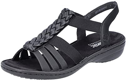 Rieker 60809-00 Damen Sandale Synthetik schwarz schwarz