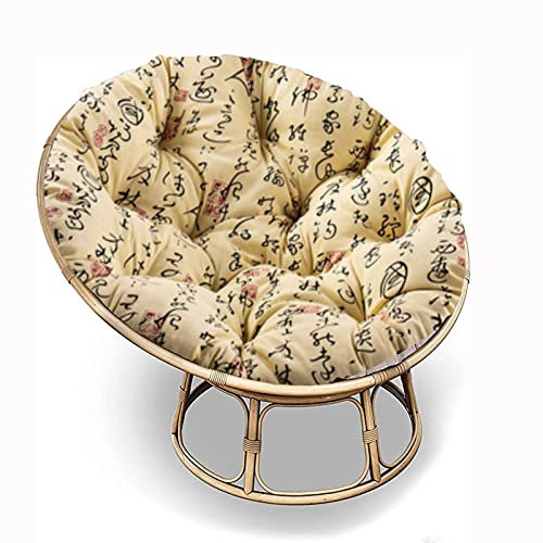 SRHWBF 47in Papasan Sitzkissen Papasan Stuhlkissen Verdicktes Papasan Stuhlkissen Papasansessel Kissen mit Krawatten für Garten Camping Reisen (NUR Kissen) (F28 120cm(47inch))