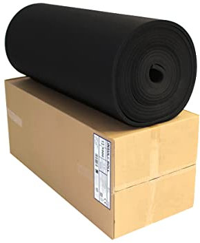 Insul Roll Dämmmatte Kautschuk nicht selbstklebend Kautschuk Isoliermatte von 13mm Dämmdicke Dämmung Isolierung 11m² - Markenqualität Insul-Roll (Dämmplatte 13mm x 11m²), Schwarz