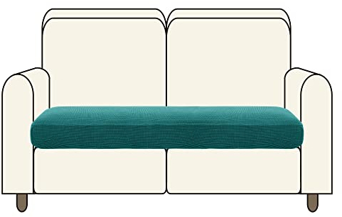 Deconovo Sofabezug Sitzkissenbezug modern Stretch Wohnzimmer Sofasitzbezug dick Möbelschutz, 2-Sitzer(114 * 55 * 20cm), Türkis