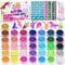 Dreamon Glitter Tattoos for Kids, Kids Temporary Tattoo for Girls Boys, 36 Colours Glitter Tattoo Kit, Gifts for Birthday Party Cosplay Christmas, 207 Stencils 4 Brushes 3 Glue (6 Fluorescence)