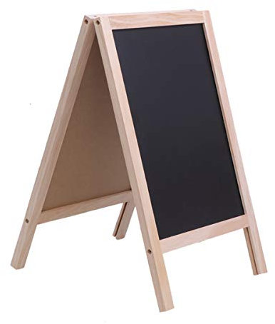 EXCEART Mini Tableau Noir Double Trépied en Bois 25X40 Cm Tableau à Messages pour Garçon et Filles et Comptoir de Bar Babillard Autoportant