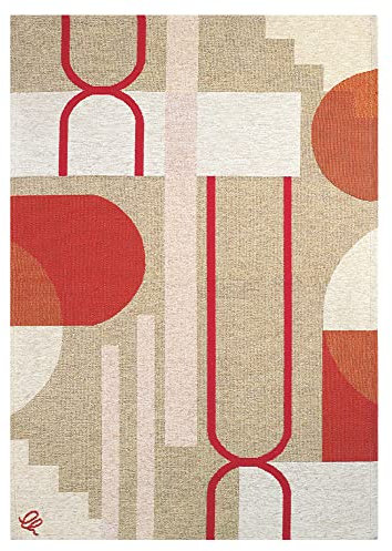 OLIVO.shop | RIALTO Tappeto salotto moderno pelo corto, tappeto camera da letto morbido, tappeto cucina antiscivolo, corsia tappeto corridoio, vari formati (130x190 cm, BEIGE/ROSSO)