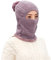 Damen Strickmütze Schlupfmütze Ohrenschutz Fliegermütze Winter Warme Skimütze Schalmütze Sturmhaube Wintermütze mit Bommel Frauen Bommelmütze für Outdoor Radfahren Skifahren (Einheitsgröße,Lila)