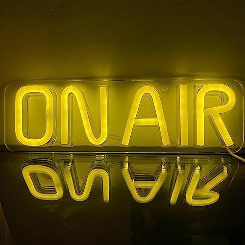 ON AIR gelb Neonlicht LED Neon Schild USB Licht Lampe Reklame Leuchte Party Nachtlicht Wand Dekoration Hintergrund Beleuchtung Deko Wandleuchte Gaming Gamingroom Setup Streamer BAR Tür