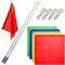 ZUDKSUY Pferde-Trainingsflagge, 2 Stück 121,9 cm Teleskop-Fahnenmasten und 4 Stück 45,7 cm Reittrainingsflaggen, tragbare Reitsport-Nylon-Trainingsflaggen