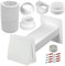 SPARES2GO Air Conditioner External Vent Kit 4 5 6 100mm 125mm 150mm Universal Exterior Wall Duct Set (White)