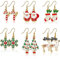 Otuuz 6 Paar Weihnachten Ohrringe für Damen Mädchen Tropfen Ohrhänger Set mit Baum Schneeflocke Zuckerstange Weihnachtsmann Strumpf Rentier Schmuck Geschenke 6 Stile