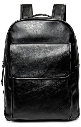XINYASEE Zaino Porta PC da 15.6'' Notebook | Zaino per Laptop, Impermeabile in pelle PU da Uomo per Scuola, Lavoro o ViaggioZaino di Grande capacità Zaino Amanti Nero