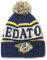 AMERICAN NEEDLE NHL National Hockey League Team Pillow Line Knit Beanie Cap, Nashville Predators (Marineblau/Elfenbein/Gold), Einheitsgr��e