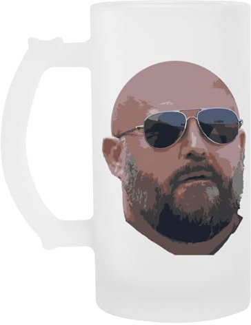 Suzetee Brian Daboll Face Transparentes Bierglas Mit Henkel Trinkbecher