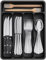 Lifewit Organizer Posate da Cassetto, Portaposate Porta Posate Cucina Cassetto Scolaposate Grande Porta Utensili Cucina, per Cucchiai Forchette Coltelli Stoviglie, 5 Scomparti, Nero