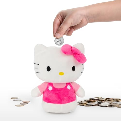 Jay Franco Hello Kitty Plüsch-Münzdose – super weiche Raumdekoration – unzerbrechliches Sparschwein