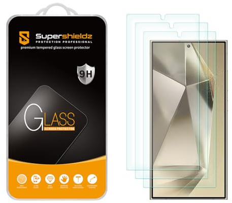 Supershieldz (3 Pack) Designed for Samsung (Galaxy S24 Ultra) Tempered Glass Screen Protector, Anti Scratch, Bubble Free