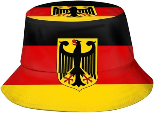177 Bucket Hat Lustige Deutschland-Flagge Outdoor Hut Uv Schutz Strand Sonnenhüte Faltbar Fischerhut Für Wandern Outdoor Trekking