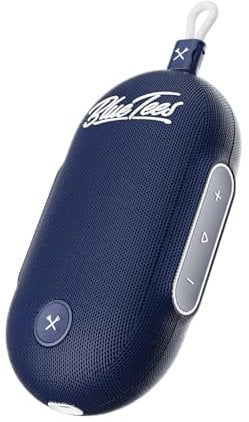 Blue Tees Golf Player Go - Compact GPS Speaker, Bluetooth Music & Audible GPS Distances, Auto Course Recognition, IPX7 Waterproof, 40,000+ Preloaded Courses, 16+ Hours Battery, Built-in Magnetic Strip
