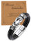 SCJJZ Armband für Herren, Infinity-Knotenarmband, Titanstahl, Punk-Herren-Lederarmband (schwarz)