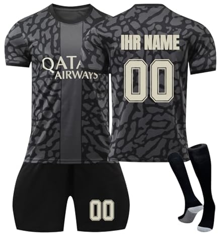 NINGSANJIN Fussball Trikot Kinder, Personalisiert Fußball Trikot Jungen mit Eigenem Namen Nummer, Fussball Geschenke Jungen Herren #12
