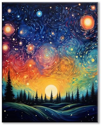 77iiAii Diamond Painting Erwachsene Diamant Painting Bilder Sternenklarer Himmel 5D Diamond Painting Groß xxl 40 X 50 cm für Geschenk Wohnzimmer und Schlafzimmer Wanddeko