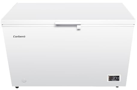 Corbero - Arcón Congelador 371L | CCHH40024E | Control Electrónico con Display | Luz LED | Tirador | 1 Cesta Interior | 4 Ruedas | 40 Db | Eficiencia Energética E, Blanco