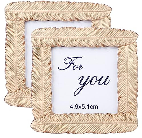 MUSISALY Vintage-Bilderrahmen, antike Barock-Mini-Bilderrahmen Kleine Quadratische Winziges Mini-set Quadratisch 7.5 X 7.5cm Gold