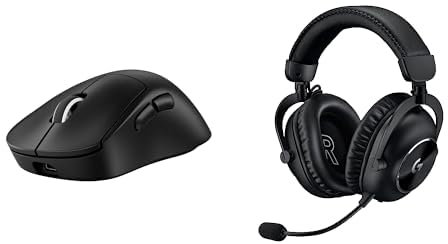 Logitech G Pro X Superlight 2 Dex, ratón inalámbrico Lightspeed para Gaming, 32K dpi, Carga USB-C + Pro X 2 Lightspeed Auriculares Gaming inalámbricos, transductores grafeno 50 mm - Negro