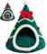 Cama de Gato de Navidad - Casa de Mascotas con Cojín Desmontable, Lindo Diseño de Árbol Decorativo, Suave y Cálida Cueva para Perros y Gatos en Invierno