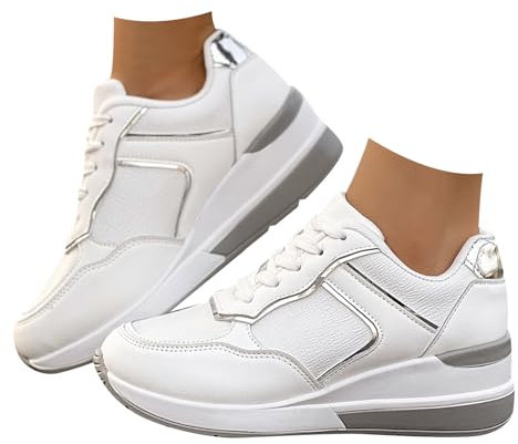 Zapatos de tenis de vestir para mujer, suaves, sin cordones, de espuma viscoelástica, anchos, de malla, para entrenamiento, informales, deportivos, color negro, para correr, caminar, tenis, White, 40