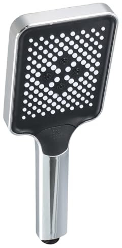 Soffione doccia a risparmio energetico, grande doccetta che aumenta la pressione, 3 tipi di getto, regolazione con una sola mano, ugello in silicone anti-polvere, ideale per doccia a pioggia