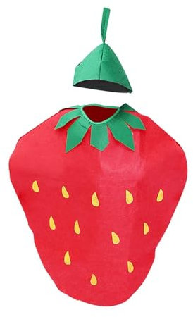 Siepificius Costume de fruits pour adulte - Costume de costumade pour homme et femme - Fraise