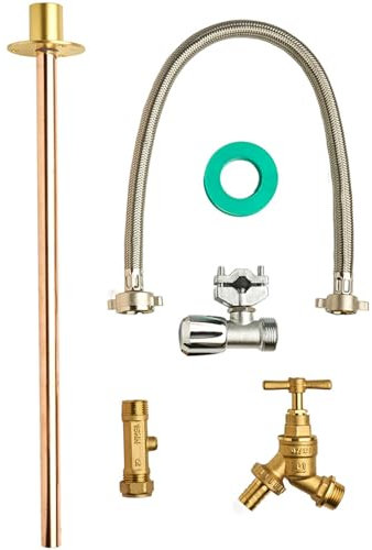 Hiatt Hardware Garden Tap Kit PFTE Tape, Simple DIY Installation Outdoor Water Flow Kit Pack No Pipe Cutting Bibtap Best Home Water Supply Kit