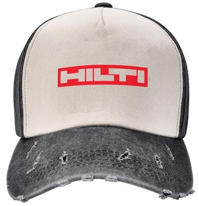YHRYHYM Distressed Denim Baseballmütze Mode Mann Hilti Maschine Logo Mode Baseballkappe Schirmmütze Herrenhut Damen Mütze Luxus Frau Hut Klassische Mode Retro Kappe