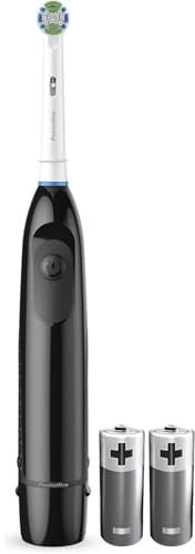 Oral Pro Brosse à dents électrique avec 2 piles et tête de brosse de précision pour éliminer la plaque dentaire Noir