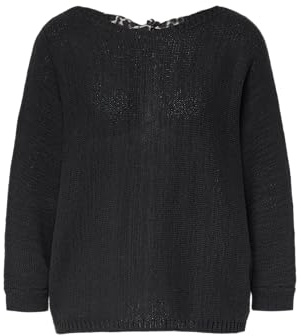 comma Baumwollpullover mit Leo-Schleifendetail am Rücken schwarz 46