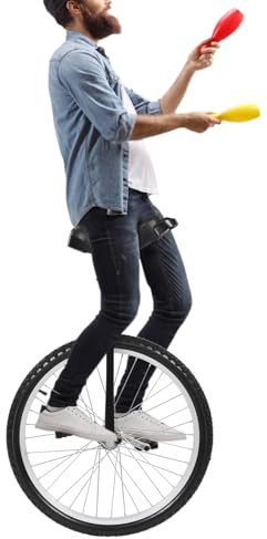 OLKKEFT 24-Zoll-Rad Einrad, Outdoor-Einrad, auslaufsicher, Reifenrad, Radfahren, ein Rad, Sattel und 2 Pedale, verstellbare Höhe, ein Rad, Einräder, maximale Kapazität 154 (schwarz)