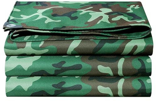 HBALDTEDC Bâche imperméable à l'eau Tarpaulin Tarp Cover, Bâche Camouflage en Toile Oxford 450 g/m², Plusieurs Tailles(4x6m(13.1ftx19.7ft))