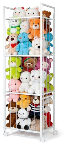 Mutool 53 Inch Large Stuffed Animal Storage Zoo Cage - Soft Plush Toy Organizer with Stand for Kids Nursery, Playroom, Baby Room Furniture