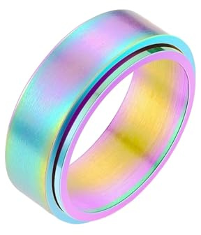 Einfacher Anti-Angst-rotierender exquisiter Ring für Männer und Frauen, 13(th), Metall