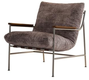 KIBONCY Accent Chair，Mid-Century Modern Armchiar Small Space,Comfy Sling Chair for Bedroom,Living Room,Reading(A)