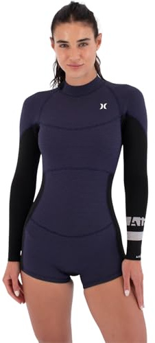 Hurley 2026 Damen Air 2 mm Reißverschluss hinten Mid Shorty Springsuit – Vintage Iris