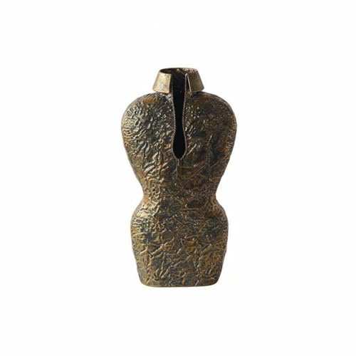 Gralara Gothic Vase Vaso da Tavolo Vaso Decorativo Anfora Metallo in Personalità Visiva Effetto Crepato Stile Gotico per Rami Secchi Fiori Artificiali Accenti